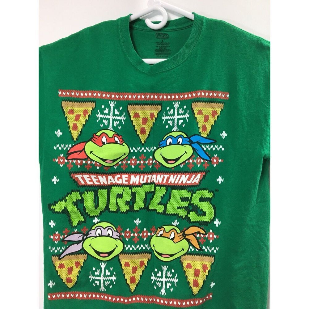 teenage mutant ninja‎ turtles green Graphic t shirt size L 100% Cotton